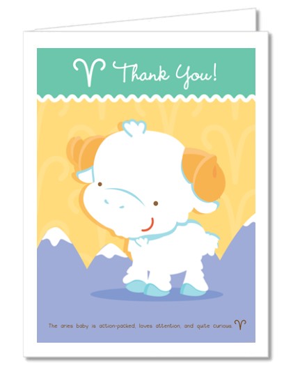 Ram | Aries Horoscope - Baby Shower Thank You Cards